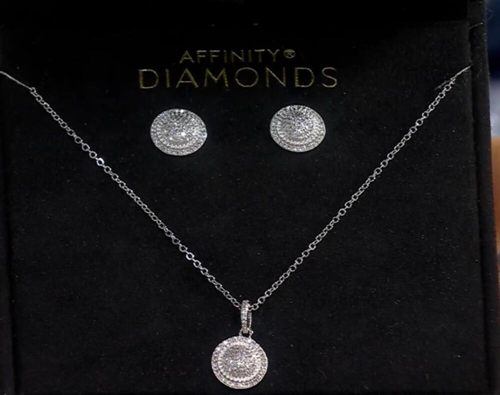 Affinity Diamonds 0.33 cttw Boxed Stud & Necklace Set, Sterling